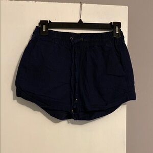 Love Tree Navy Blue Women's Linen Shorts
